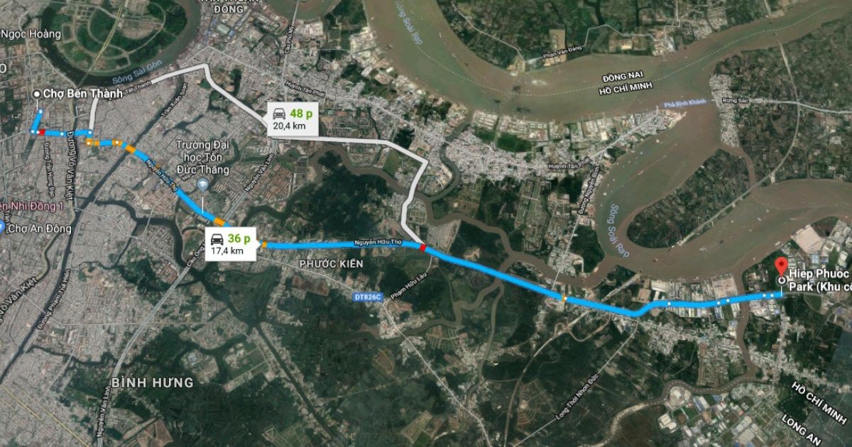 从胡志明市中心到 Hiep Phuoc 工业园区的路线 | Hiep Phuoc 工业园区股份公司