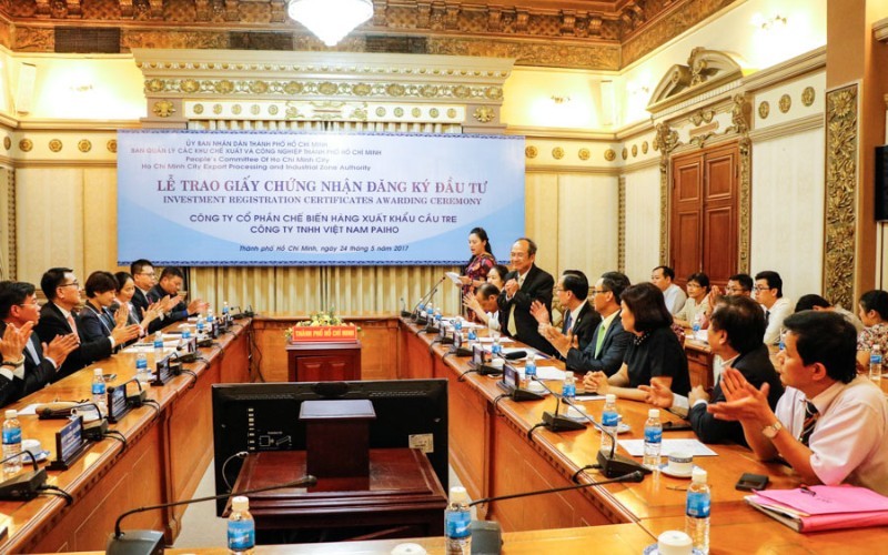 Certificate of investment for Cau Tre Export Processing Joint Stock Company in Hiep Phuoc Industrial Park