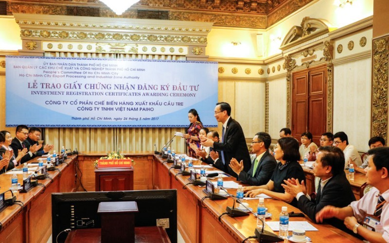 Certificate of investment for Cau Tre Export Processing Joint Stock Company in Hiep Phuoc Industrial Park
