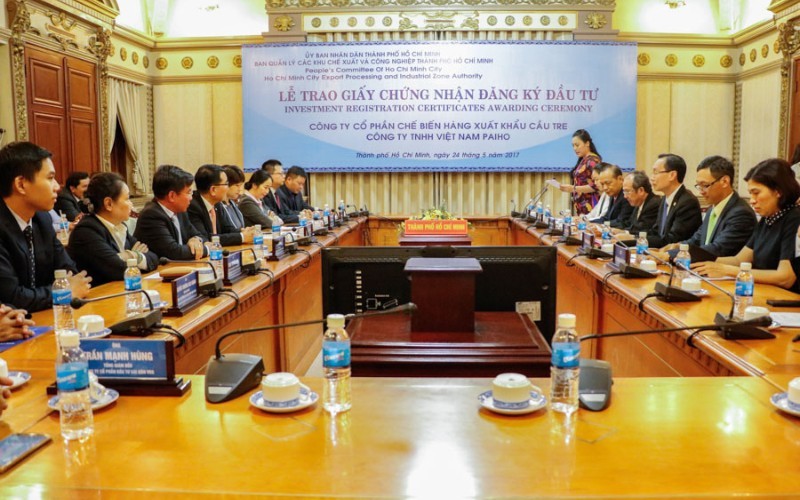 Certificate of investment for Cau Tre Export Processing Joint Stock Company in Hiep Phuoc Industrial Park