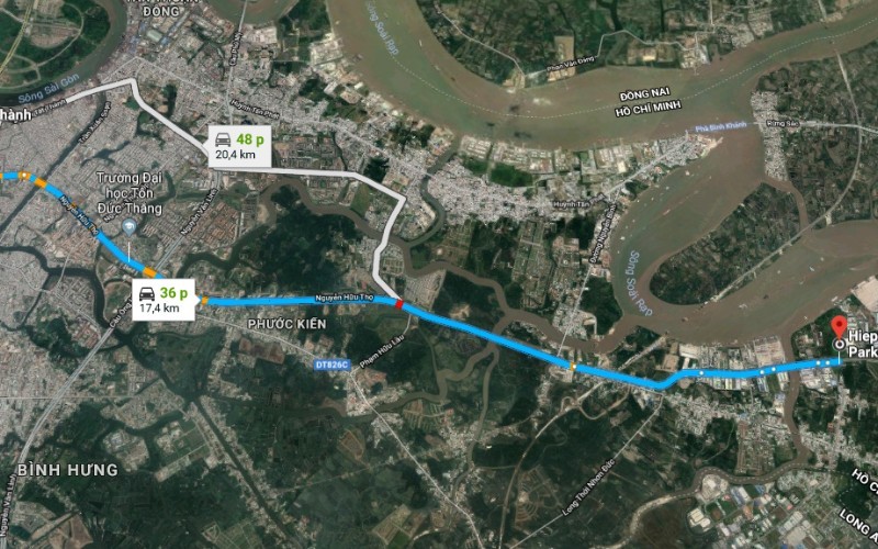 Directions from Ho Chi Minh City Center to Hiep Phuoc Industrial Park