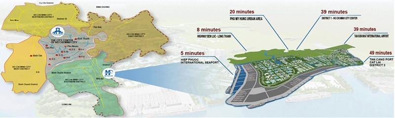 The North of Hiep Phuoc Industrial Park connects to Ho Chi Minh City Center